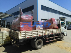 福瑞得機械手扶雙輪壓路機，座駕壓路機正式裝車發(fā)往客戶所在地
